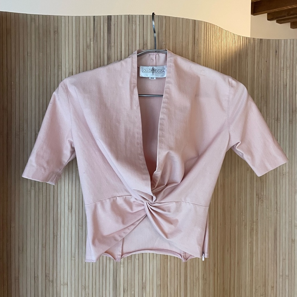 Vintage Blush Twist Crop Top